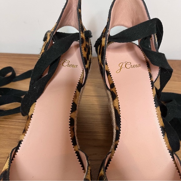 NWOT J.Crew Espadrille Wedges in Leopard Calf Hair - Picture 5 of 7